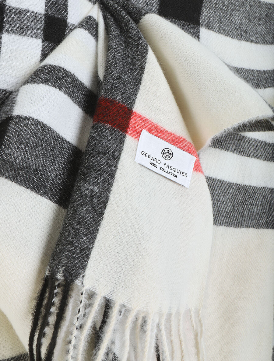 Echarpe imprimé carreaux - Beige - 3