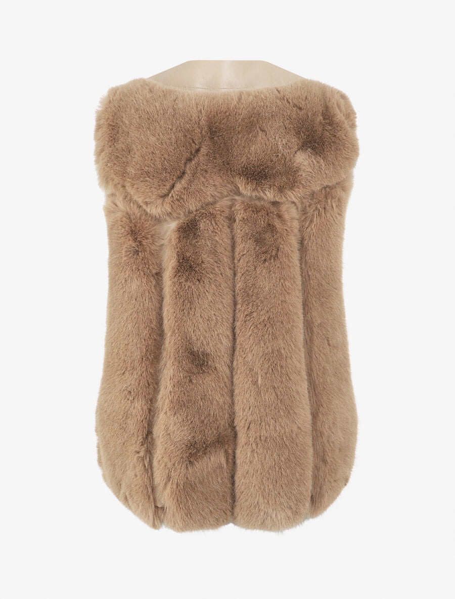Veste bi-matière boutonnée - Taupe - 2