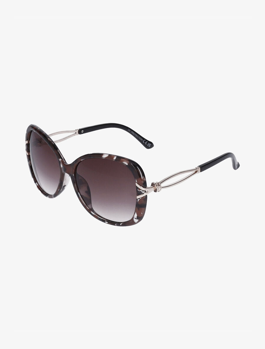 Lunettes de soleil ovales oversize - Marron - 1