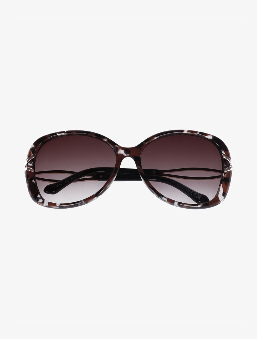 Lunettes de soleil ovales oversize - Marron - 2