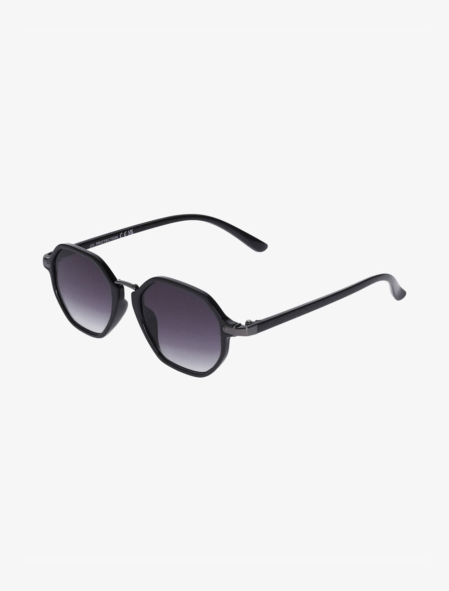 Lunettes de soleil octogonales - Noir - 1