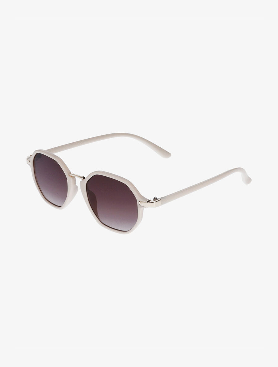 Lunettes de soleil octogonales - Beige - 3