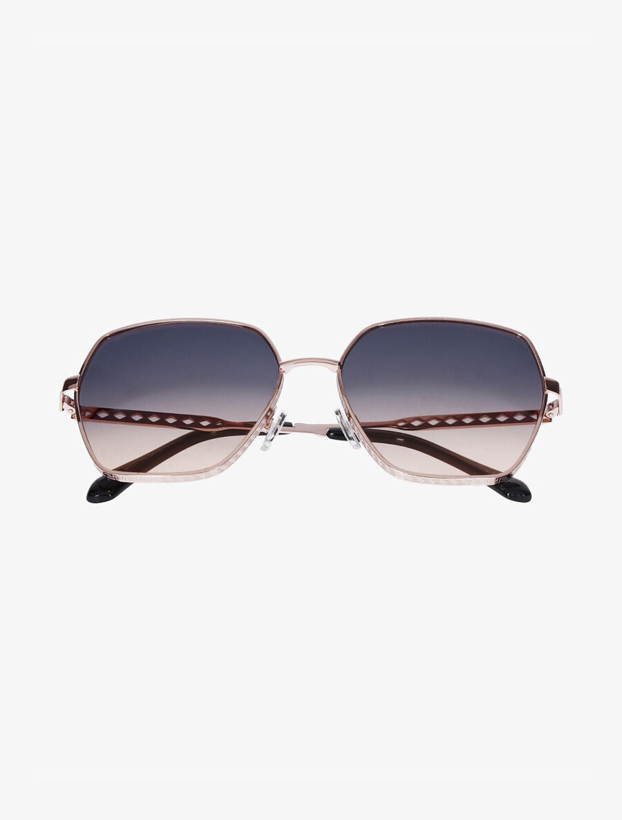 Lunettes octogonales oversize - Doré rose - 2
