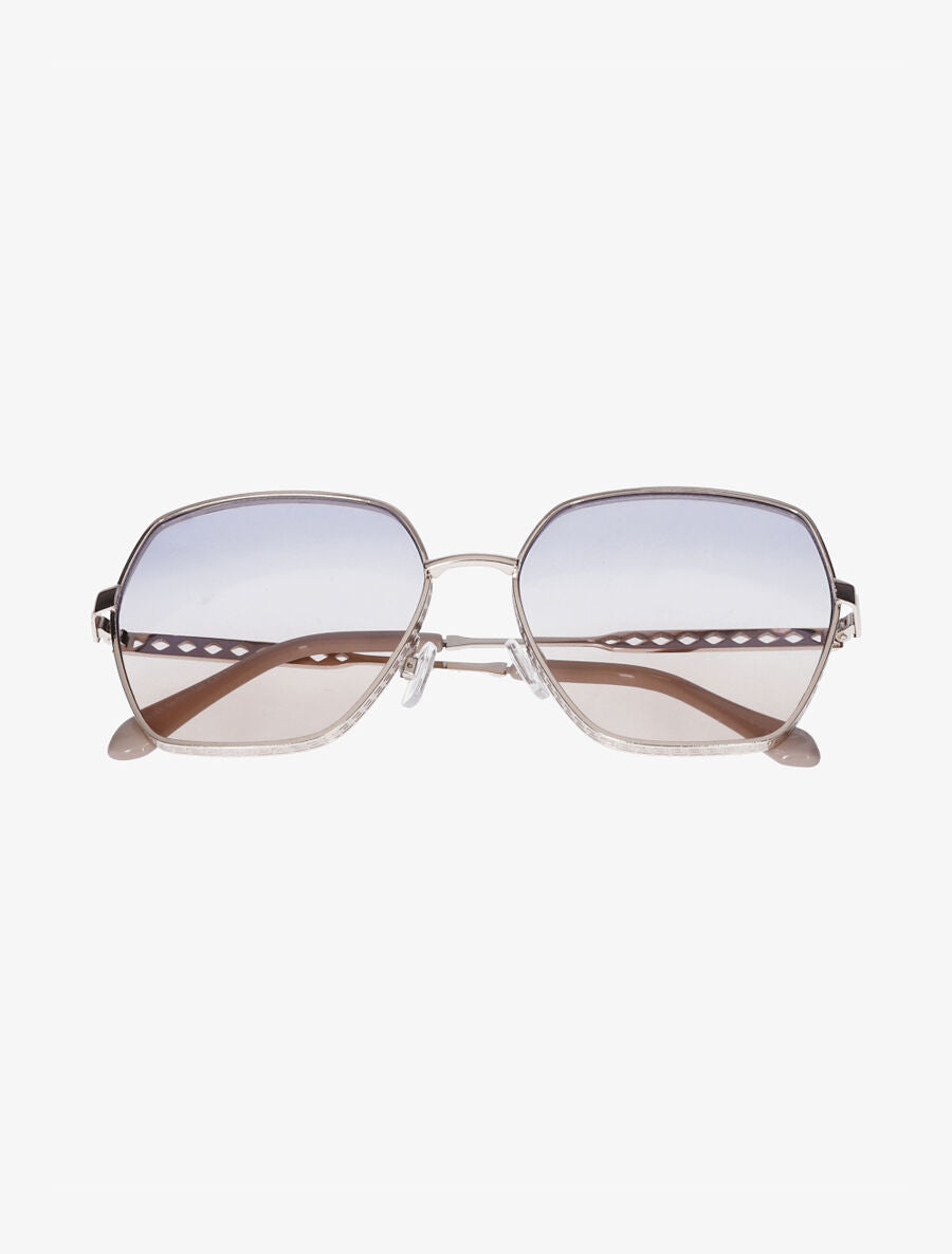Lunettes octogonales oversize - Beige - 2