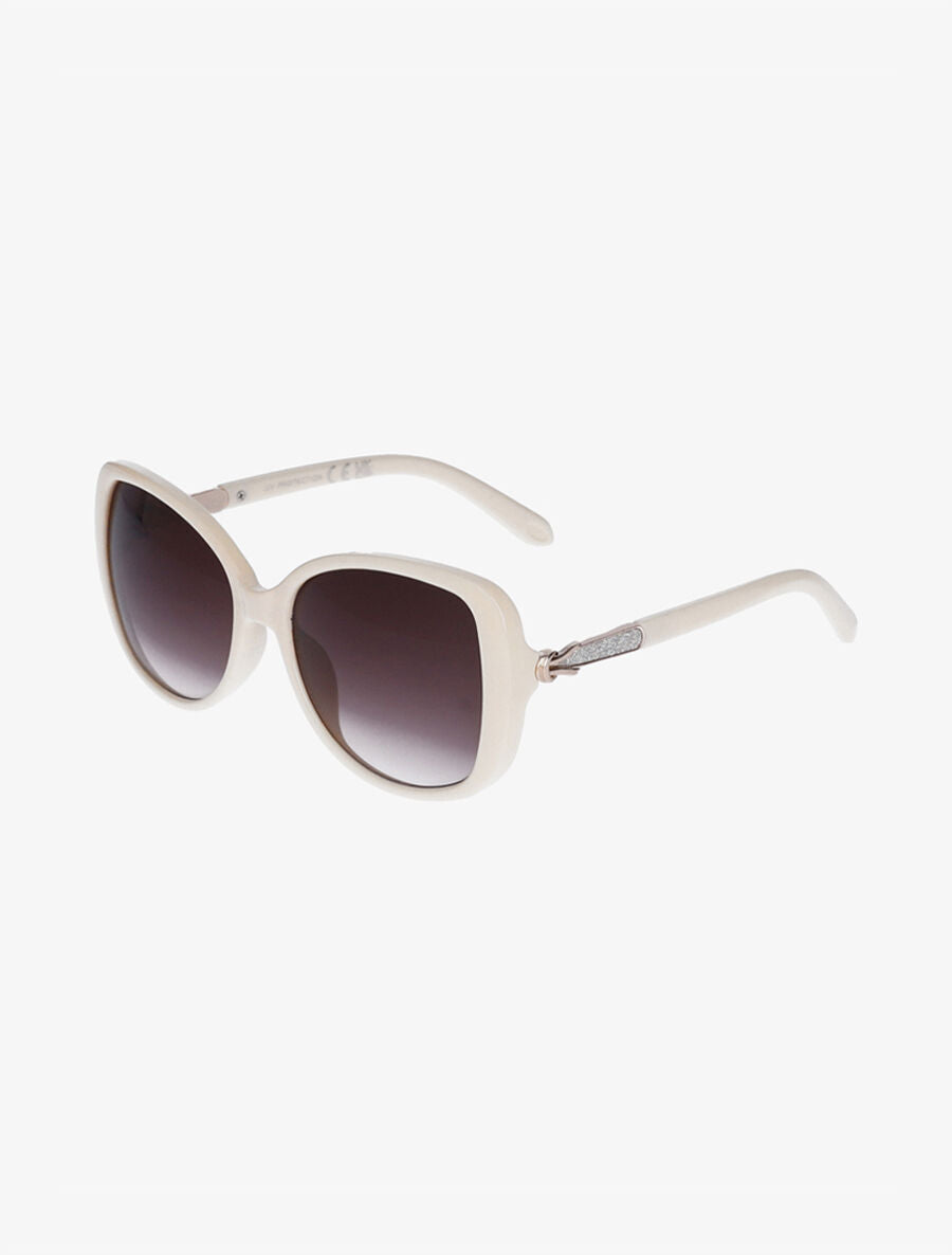 Lunettes de soleil oversize ronde - Beige - 3