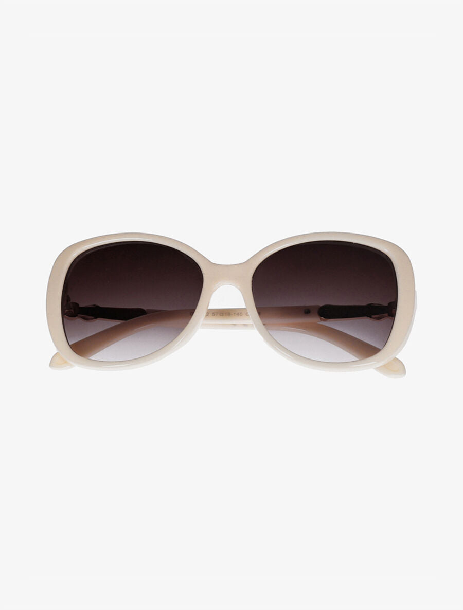 Lunettes de soleil oversize ronde - Beige - 2