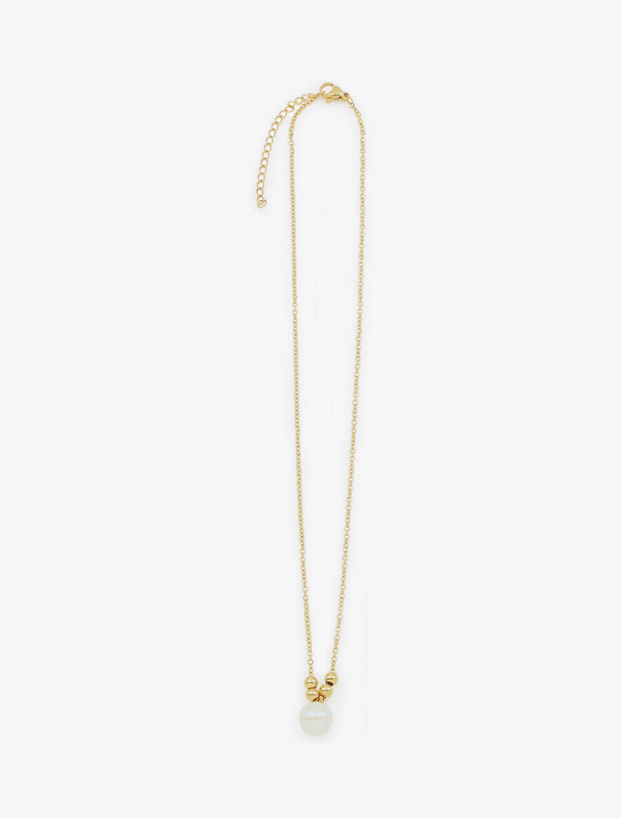 Collier à billes et perles blanche - Or - 2