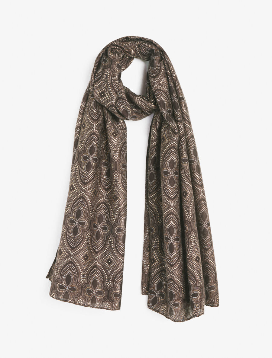 Foulard irisé à imprimé graphique - Marron - 1