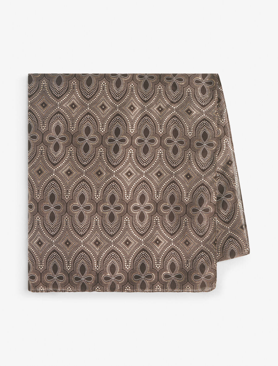 Foulard irisé à imprimé graphique - Marron - 2