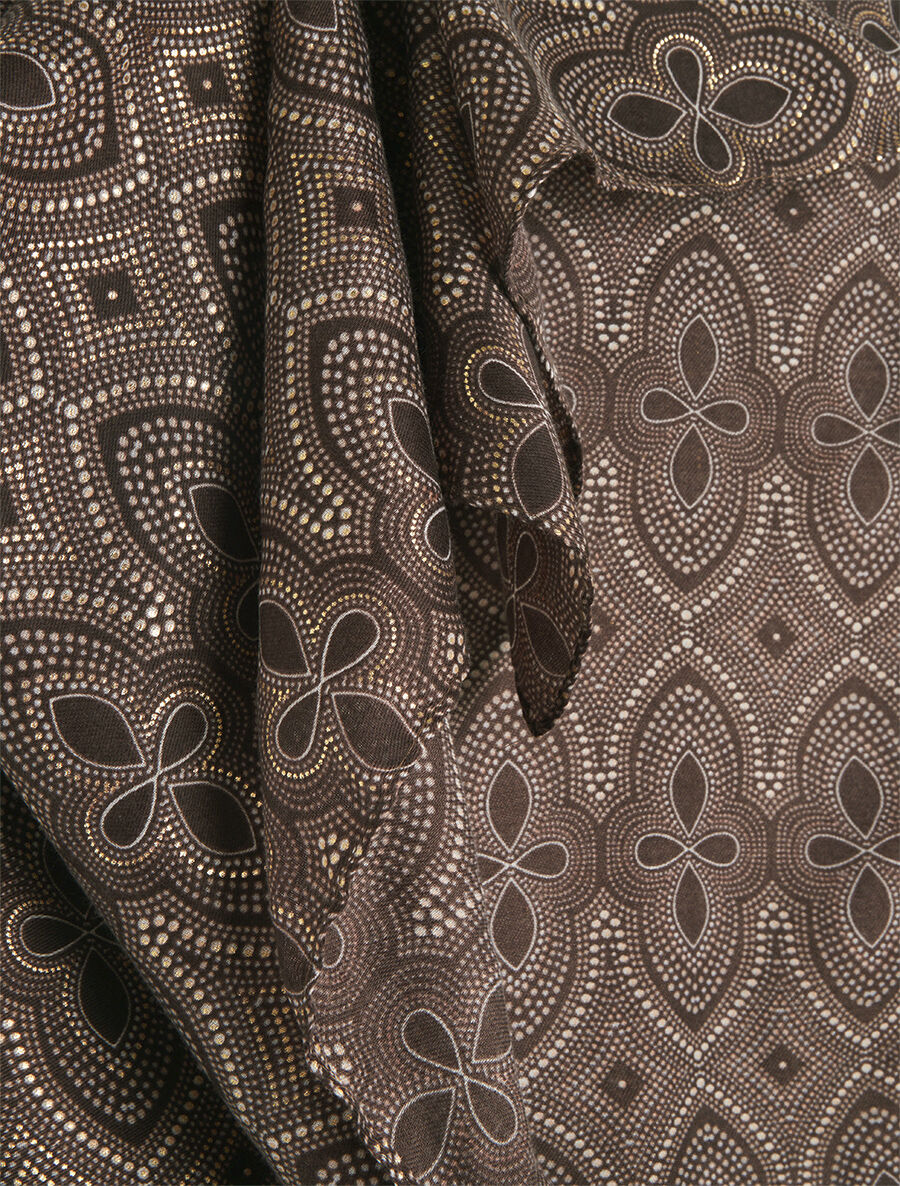 Foulard irisé à imprimé graphique - Marron - 3