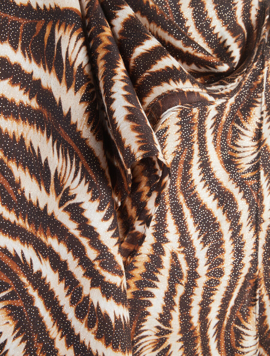 Foulard à imprimé vagues fondus irisées - Camel - 3
