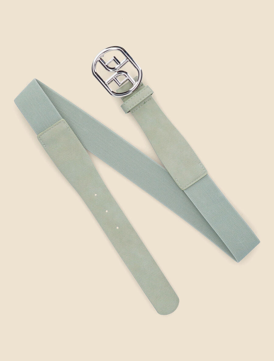 Ceinture élastiquée à boucle fantaisie - Vert d&