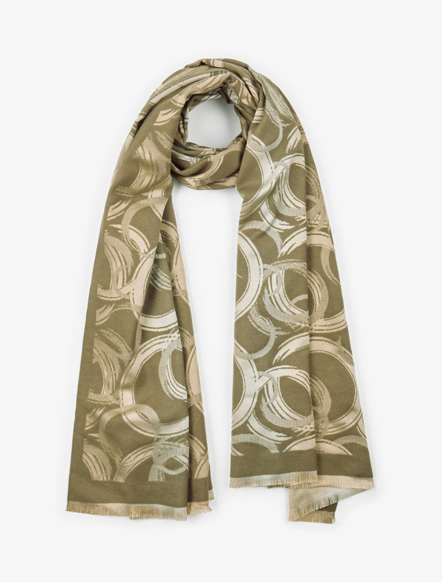 Foulard irisé à imprimé graphique - Kaki - 1
