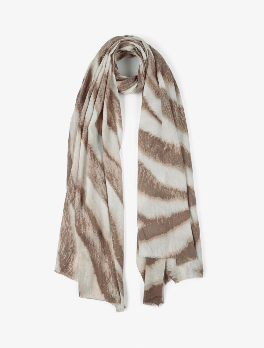 Foulard à imprimé vagues fondus - Beige - 1
