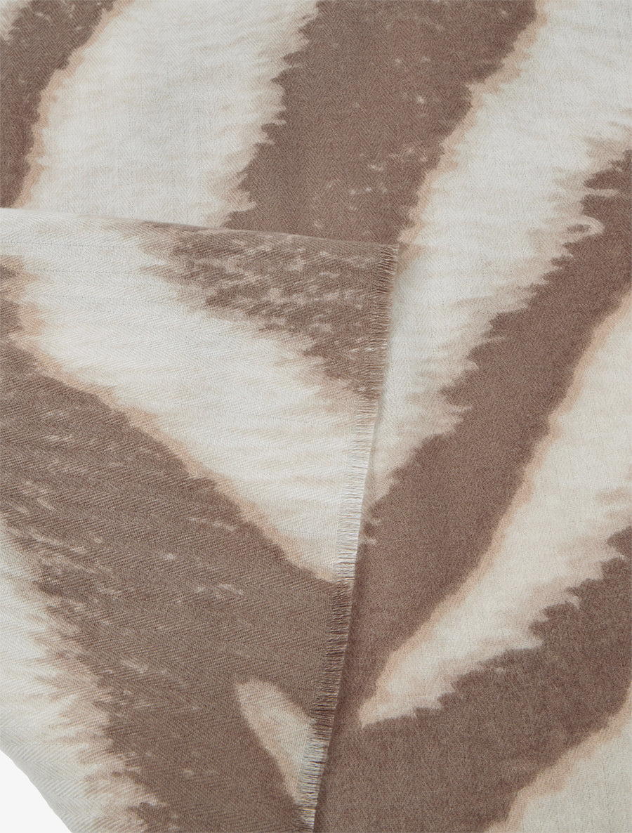 Foulard à imprimé vagues fondus - Beige - 3