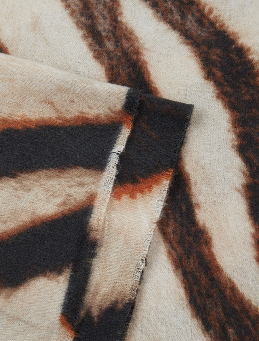 Foulard à imprimé vagues fondus - Marron - 3