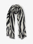Echarpe duveteux à imprimé zèbré - Noir - 1