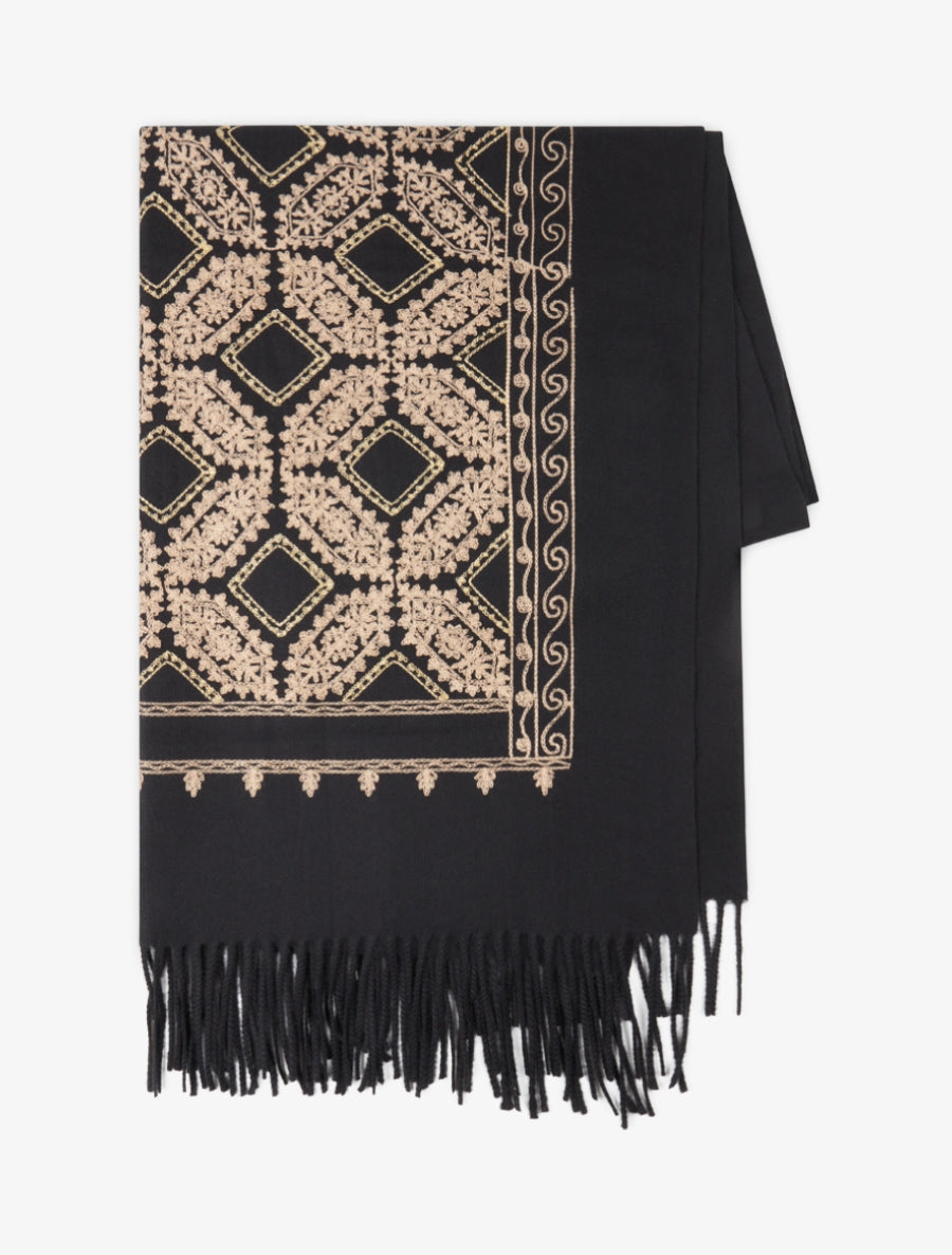 Echarpe à imprimé tapisserie - Noir - 2