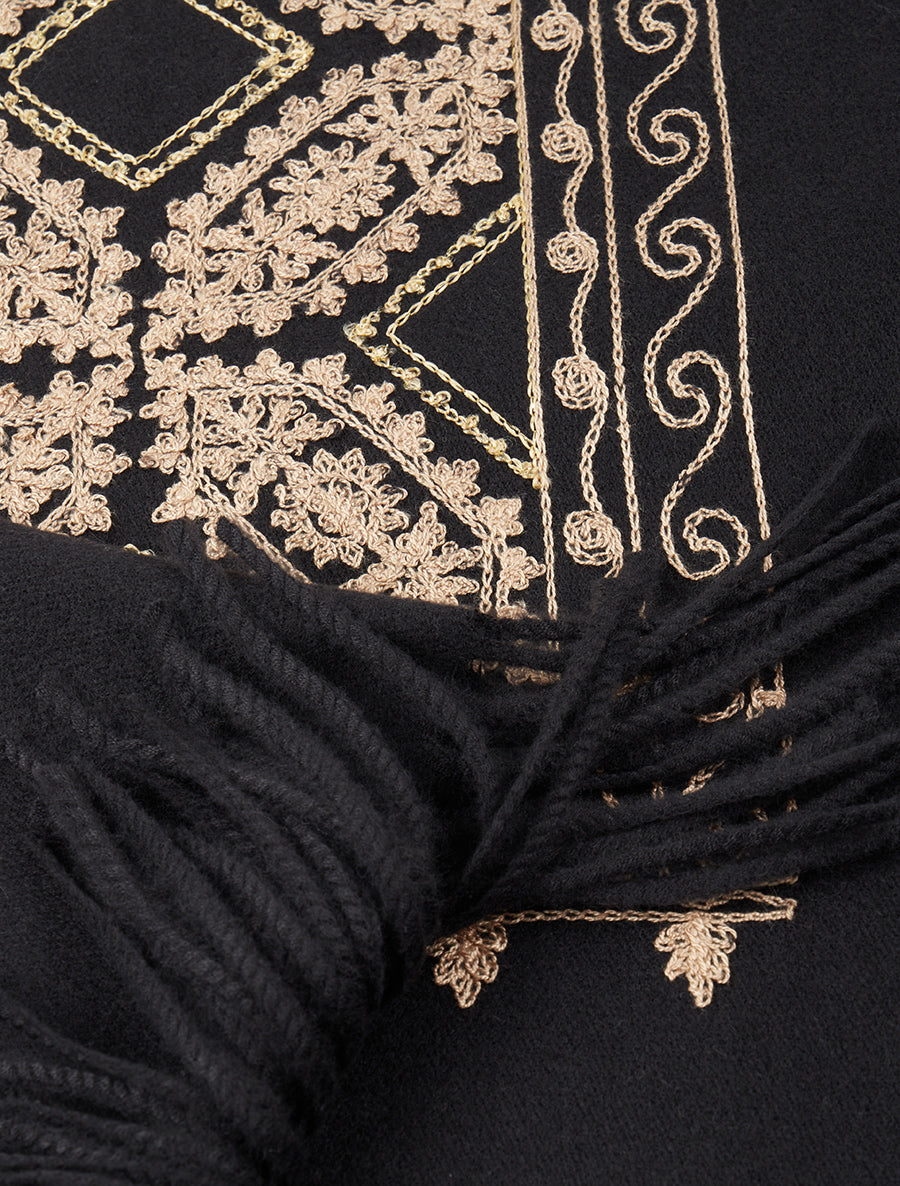 Echarpe à imprimé tapisserie - Noir - 3