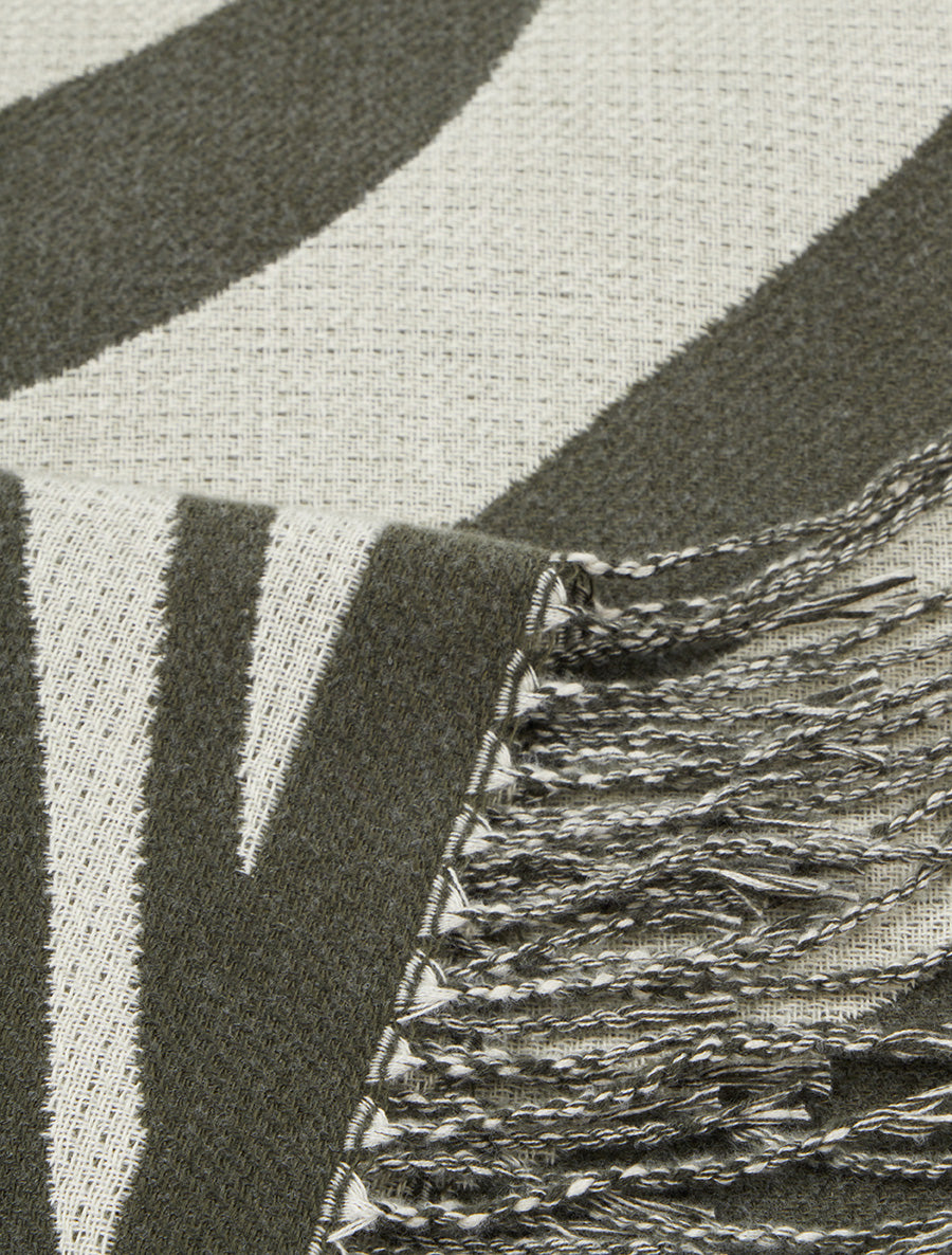 Echarpe à imprimé coeurs concentriques - Kaki - 3