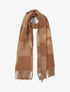 Echarpe à carreaux et fleurs - Camel - 1