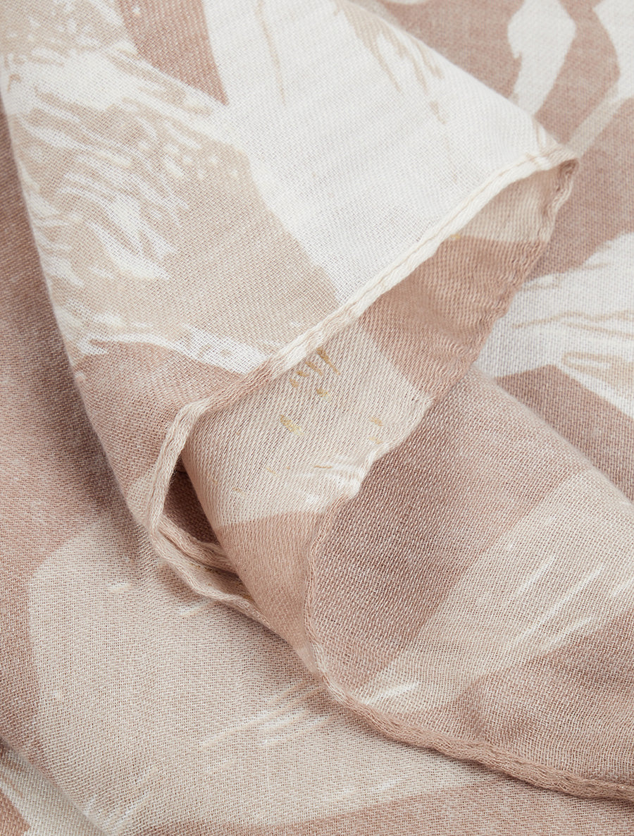 Foulard irisé à motif floral - Taupe - 3