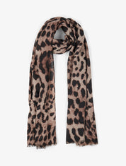 Foulard irisé imprimé léopard - Marron - 1
