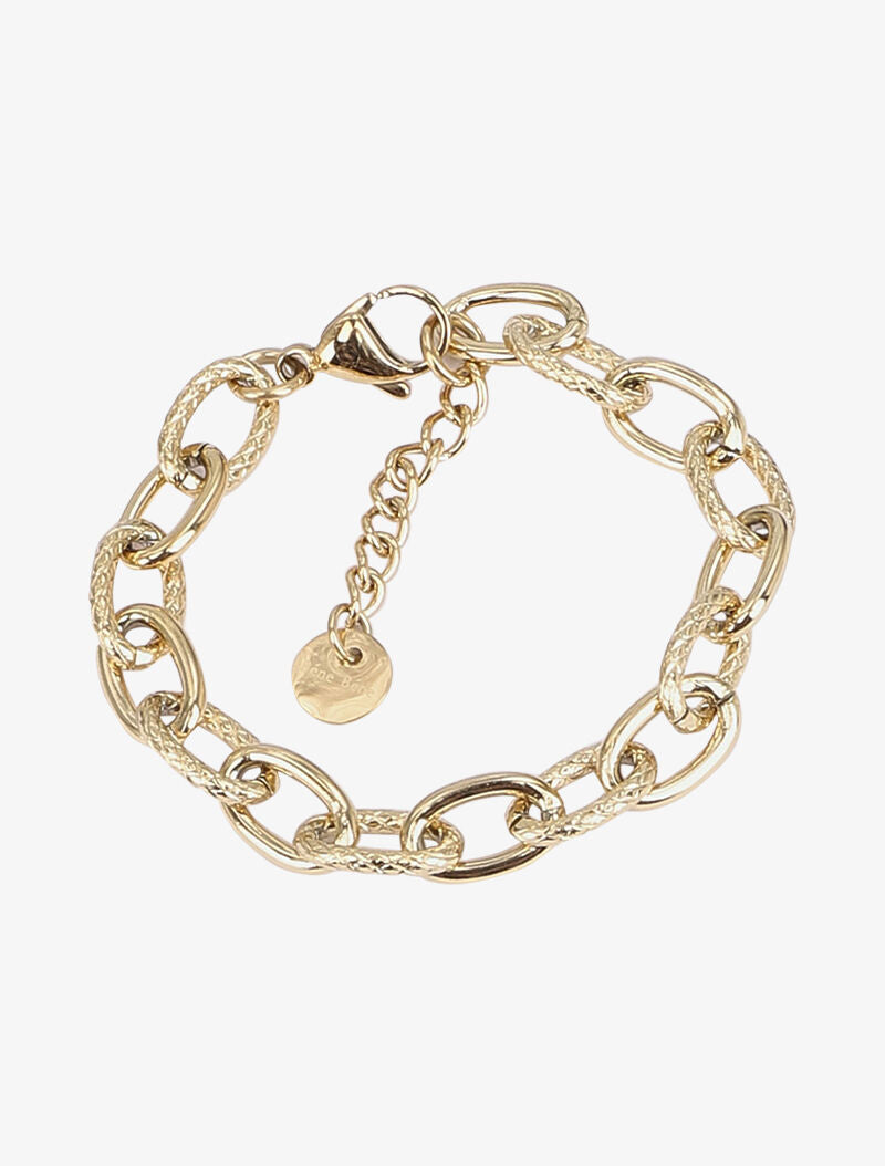 Bracelet en maille gravée - Or - 2