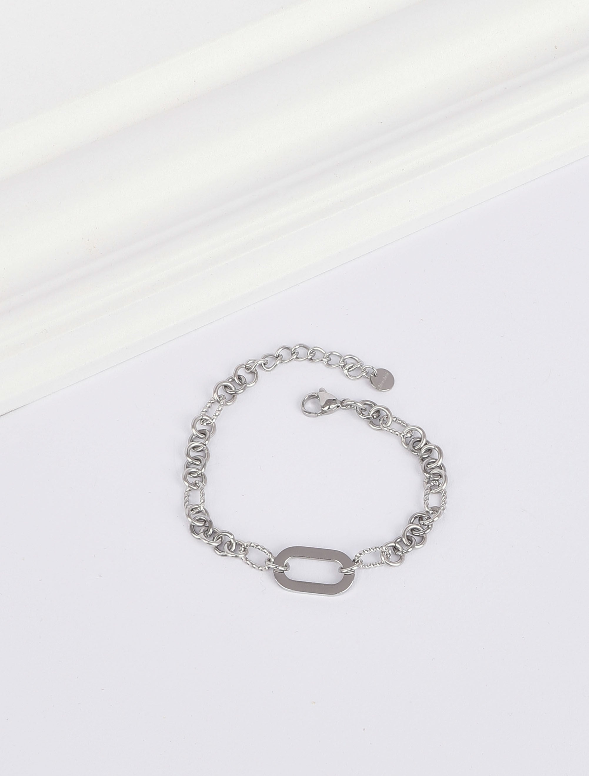Bracelet en maille stylisée - Argent - 1