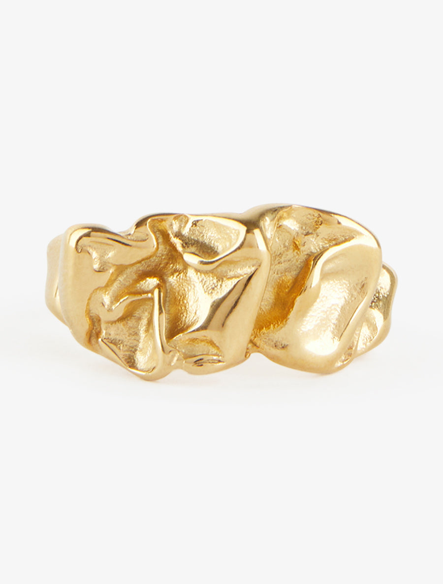 Bague ouverte effet froissé - Or - 3