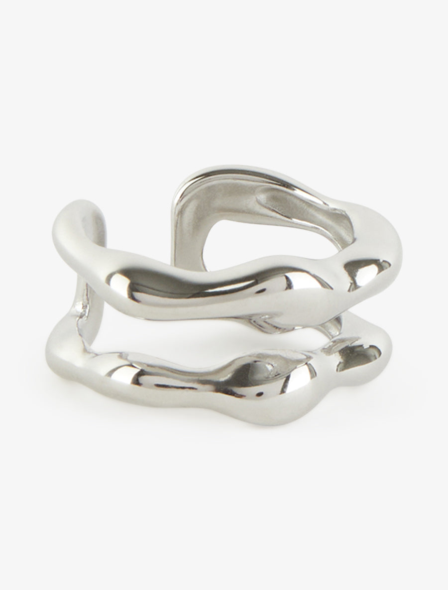 Bague ouverte effet martelé - Argent - 2