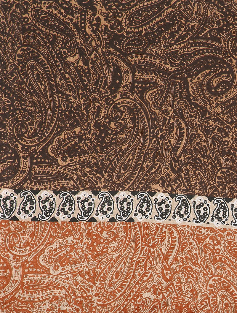Foulard à imprimé végétal et cachemire - Camel - 2