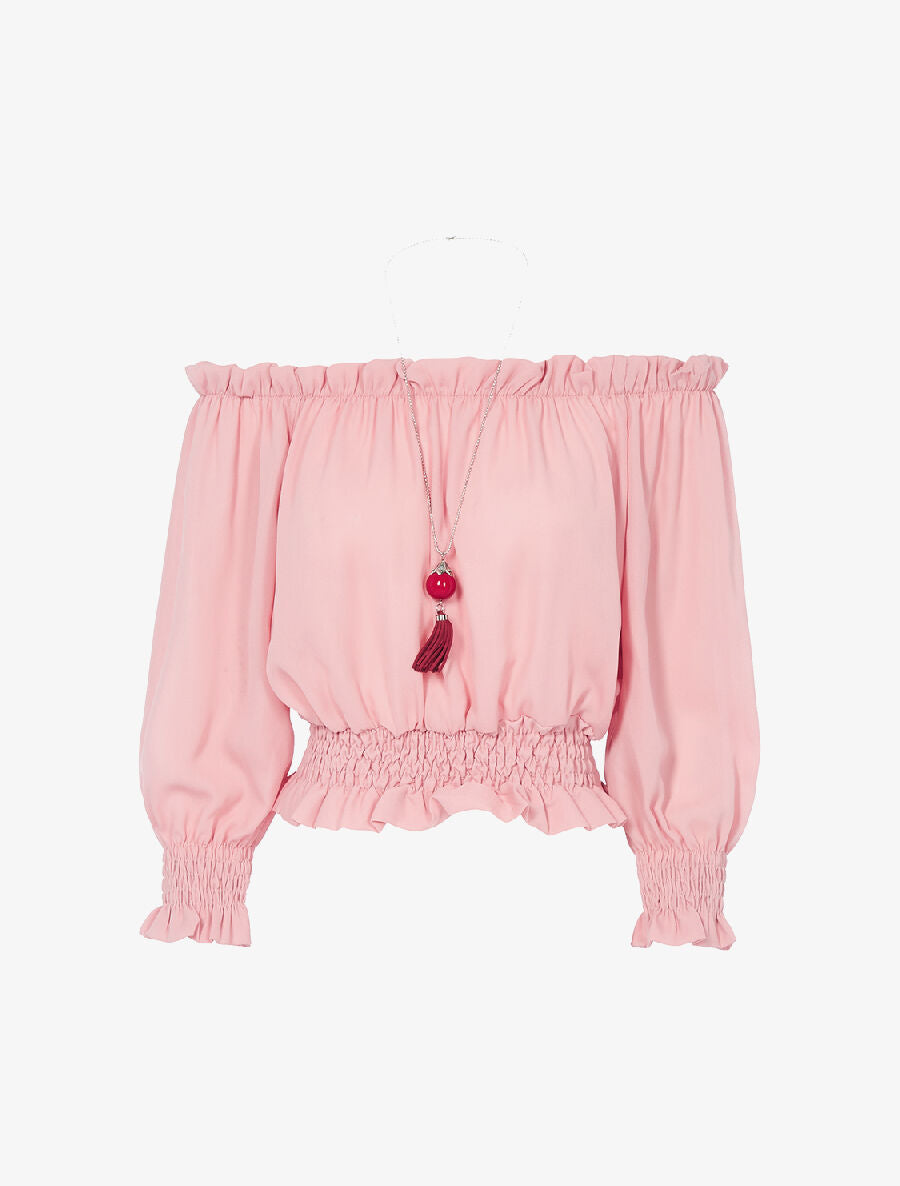 Crop top bouffant - rose - 1