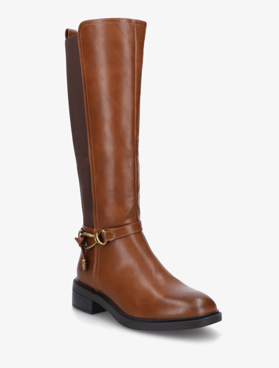 Bottes style cavalière à boucle fantaisie - Camel - 2