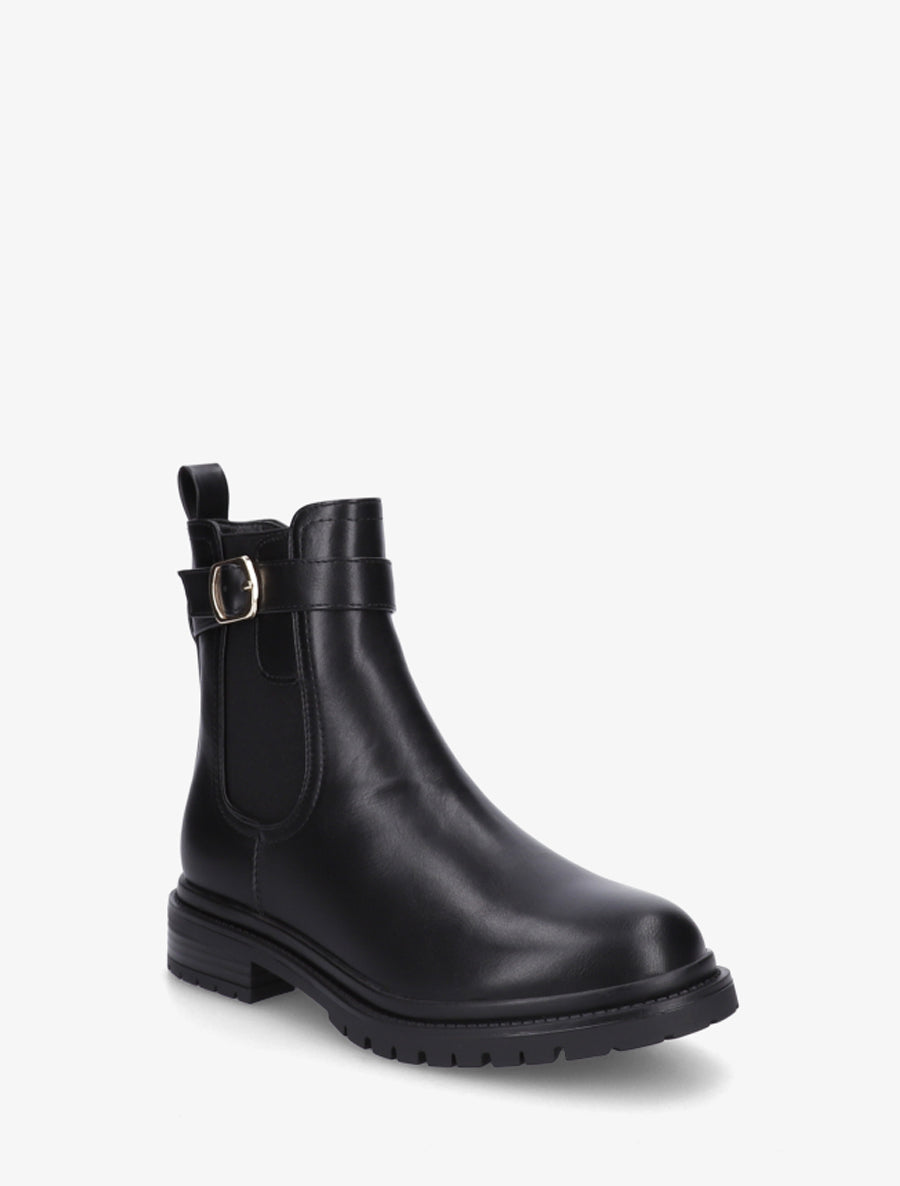 Bottines élastiquées à boucle et semelle crantée - Noir - 2