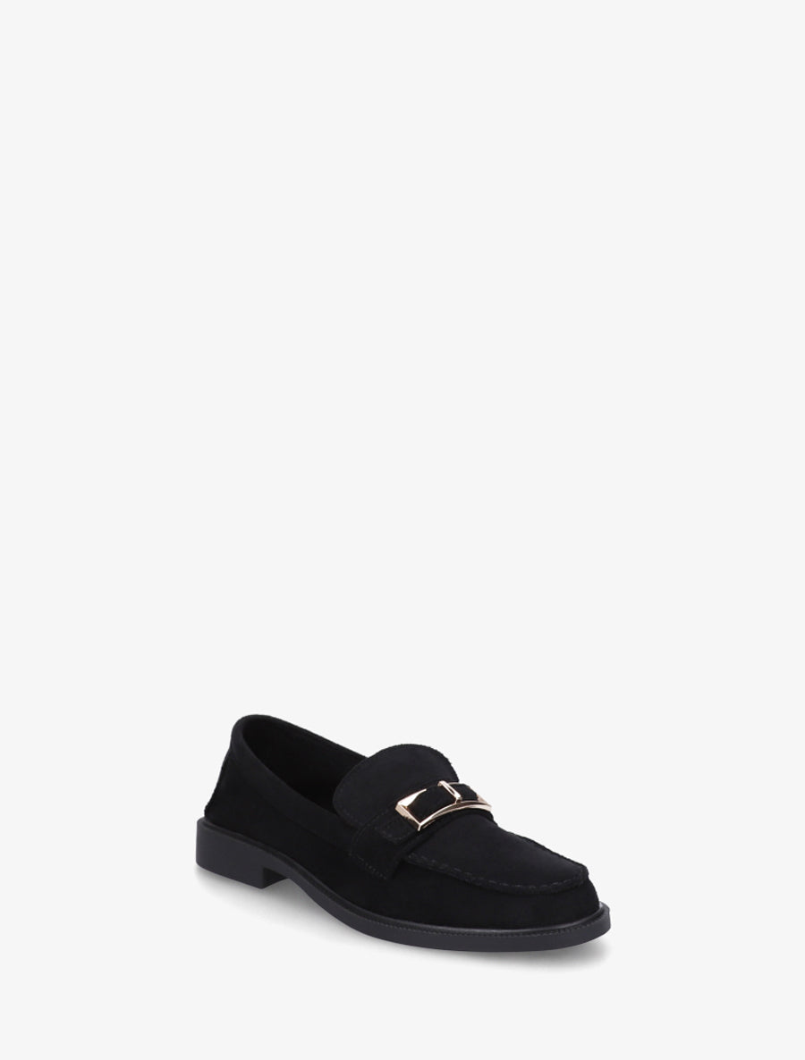Mocassins en suédine à boucle métallique - Noir - 2