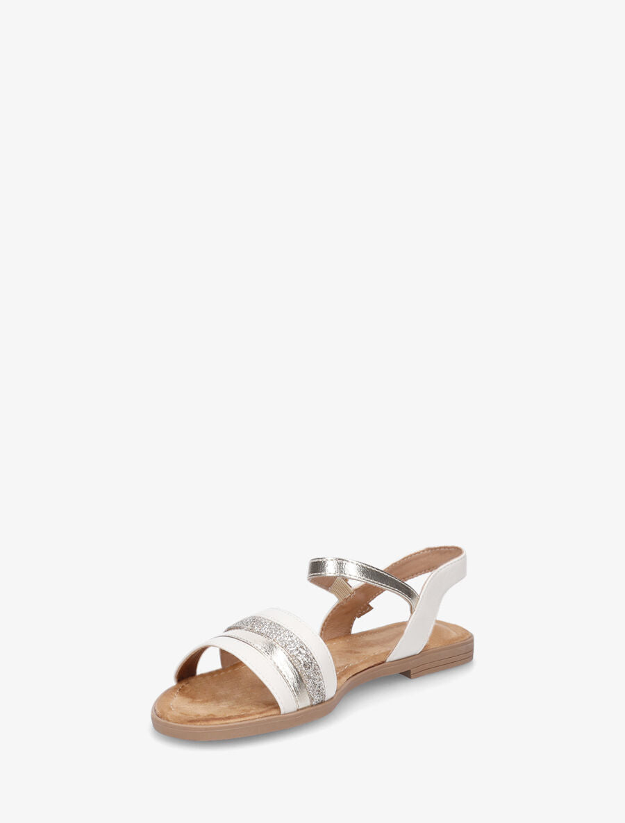 Nu-pieds à bride irisée et pailleté - Beige - 4