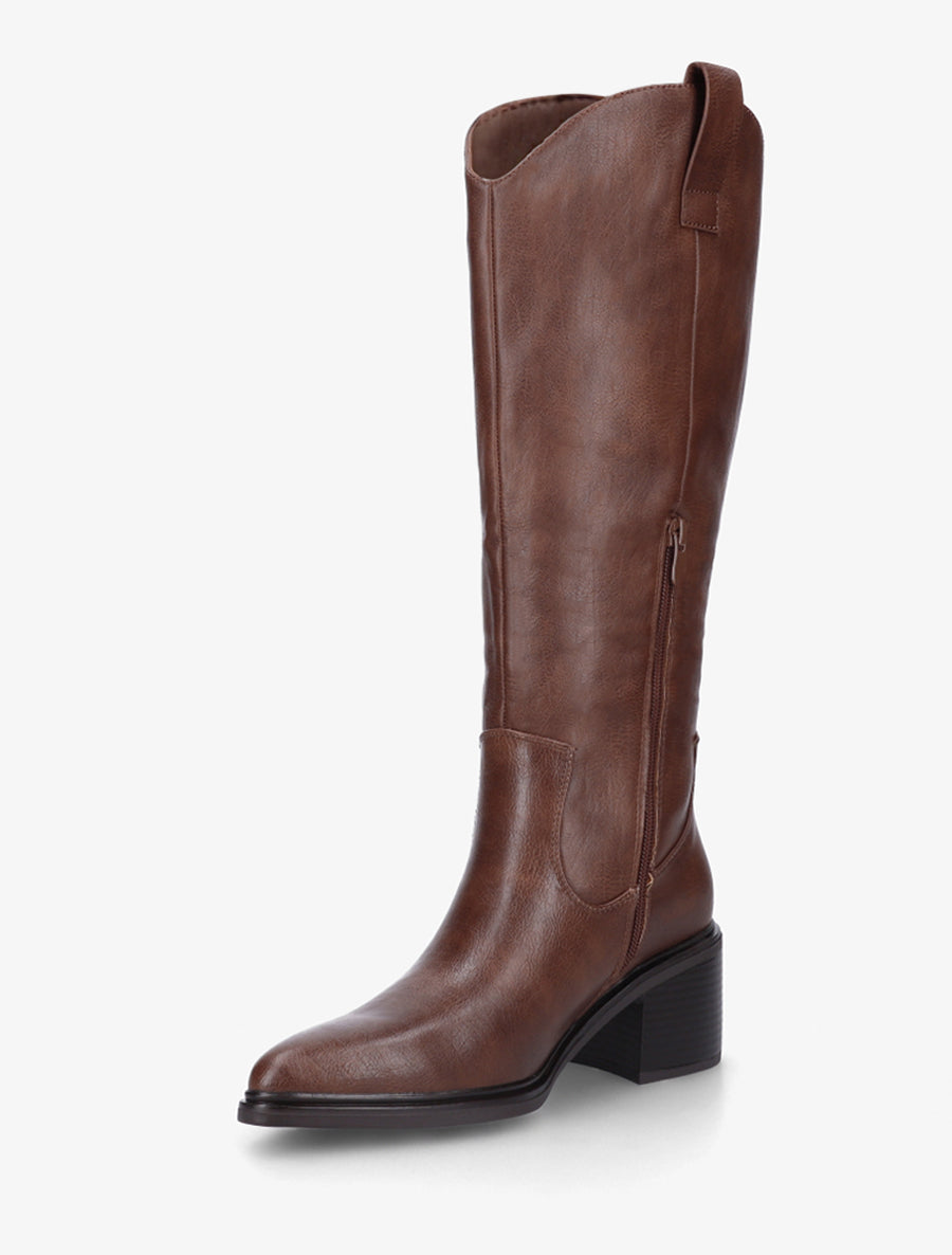 Bottes en simili à bouts pointus - Marron - 3