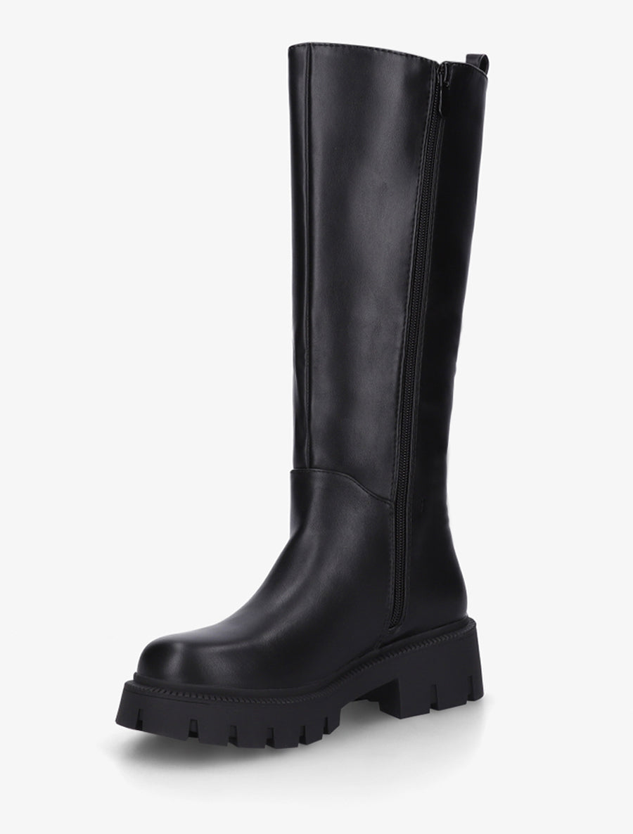 Bottes simili à semelles crantées - Noir - 3