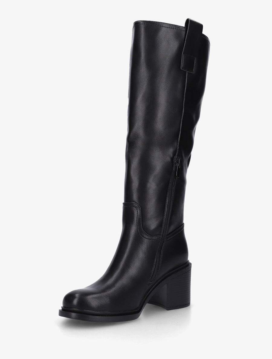 Bottes en simili à talon - Noir - 3