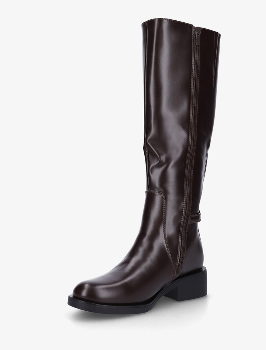 Bottes cavalières à boucle décorative - Marron - 3