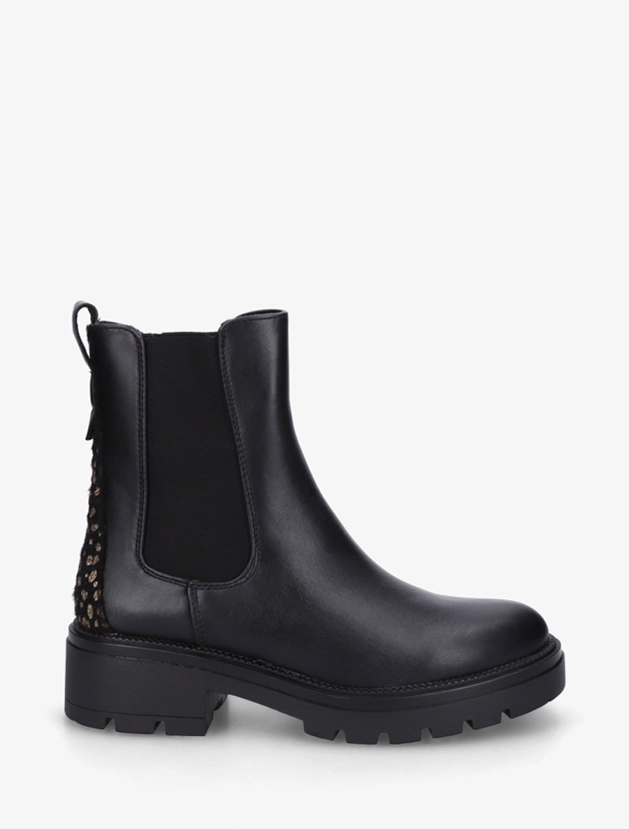 Bottines simili contrefort tacheté - Noir - 1