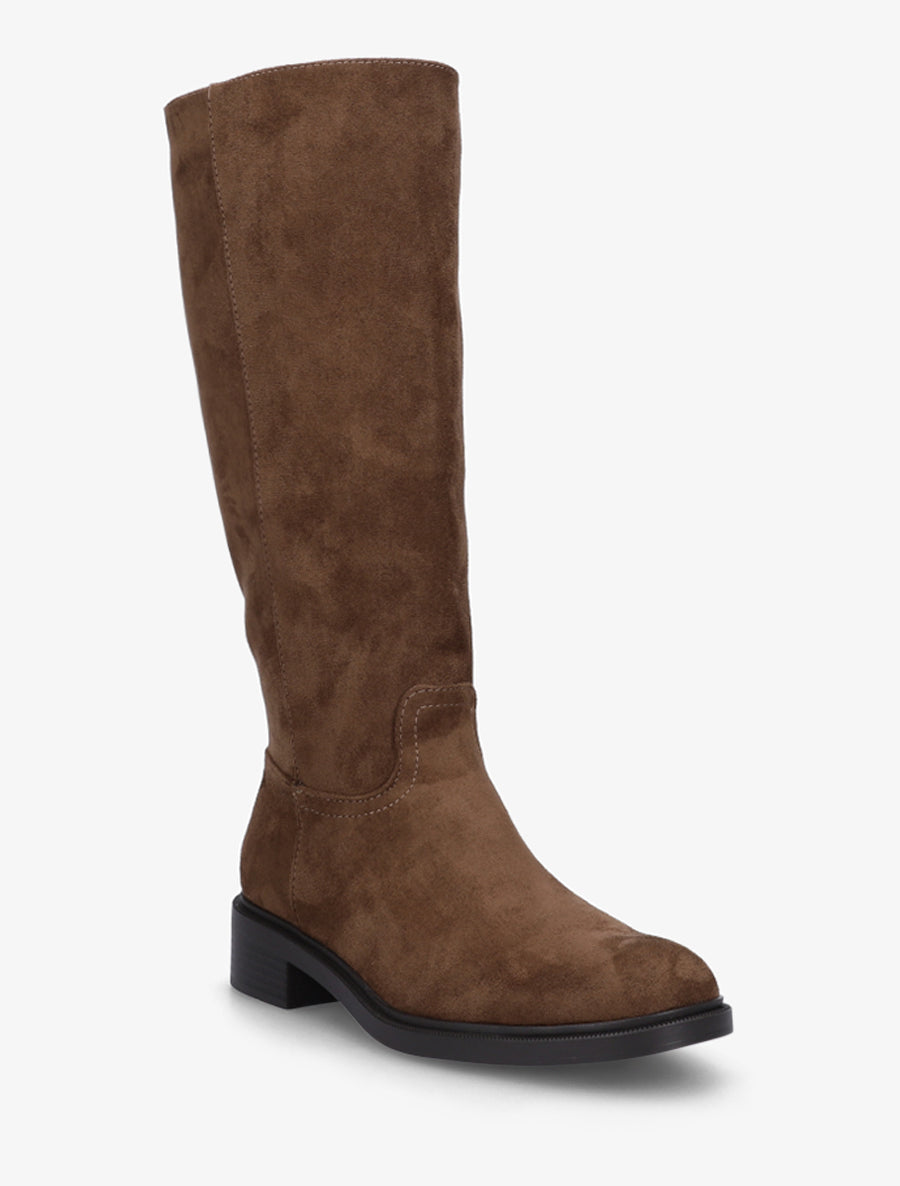 Bottes surpiqûres apparentes en suédine - Marron - 2