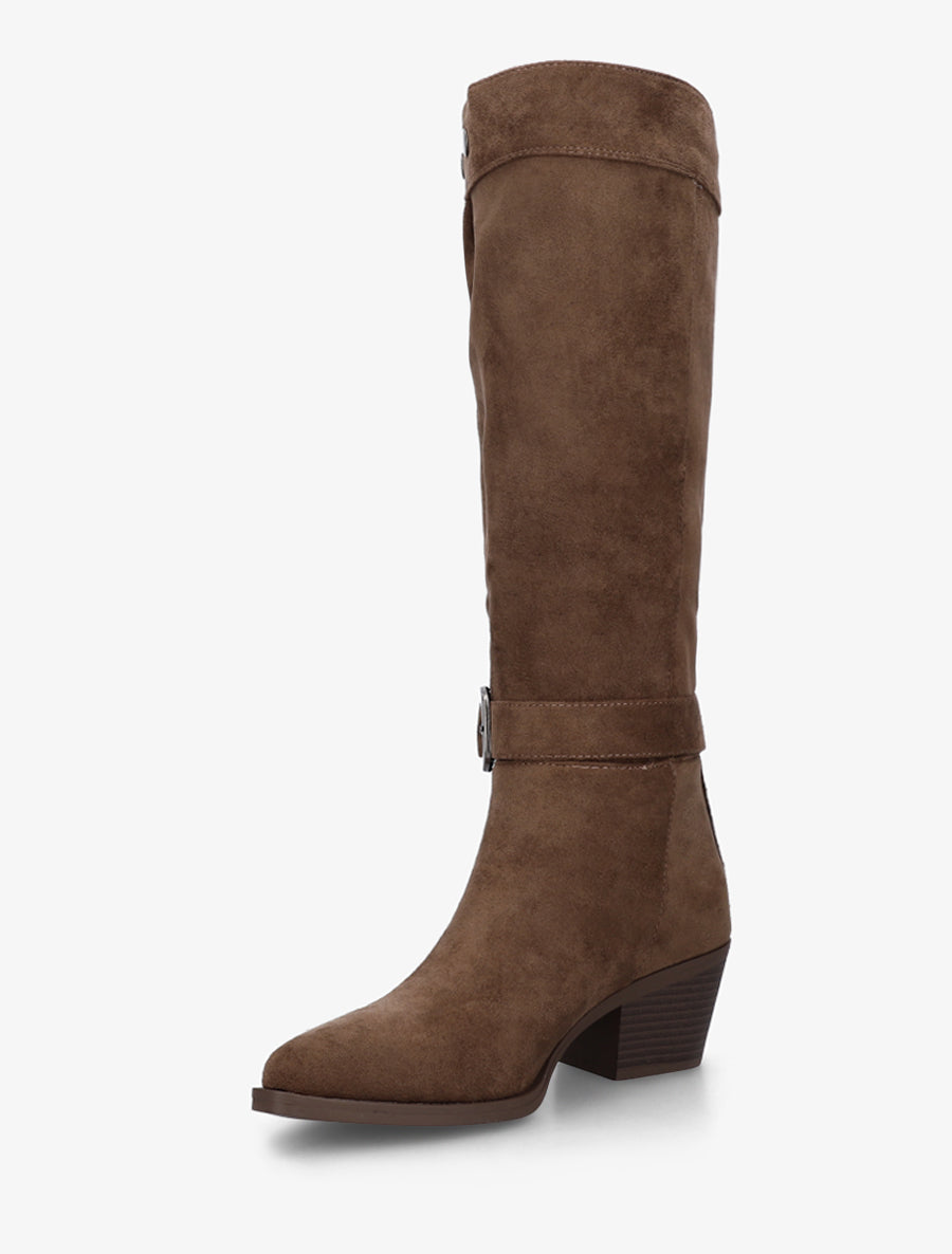 Bottes ajustable en suédine - Marron - 3