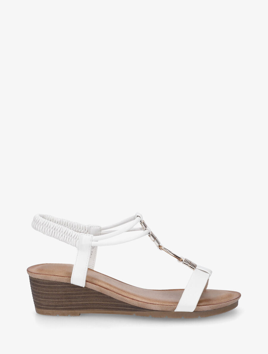 Sandales compensées à bijoux - Blanc - 1