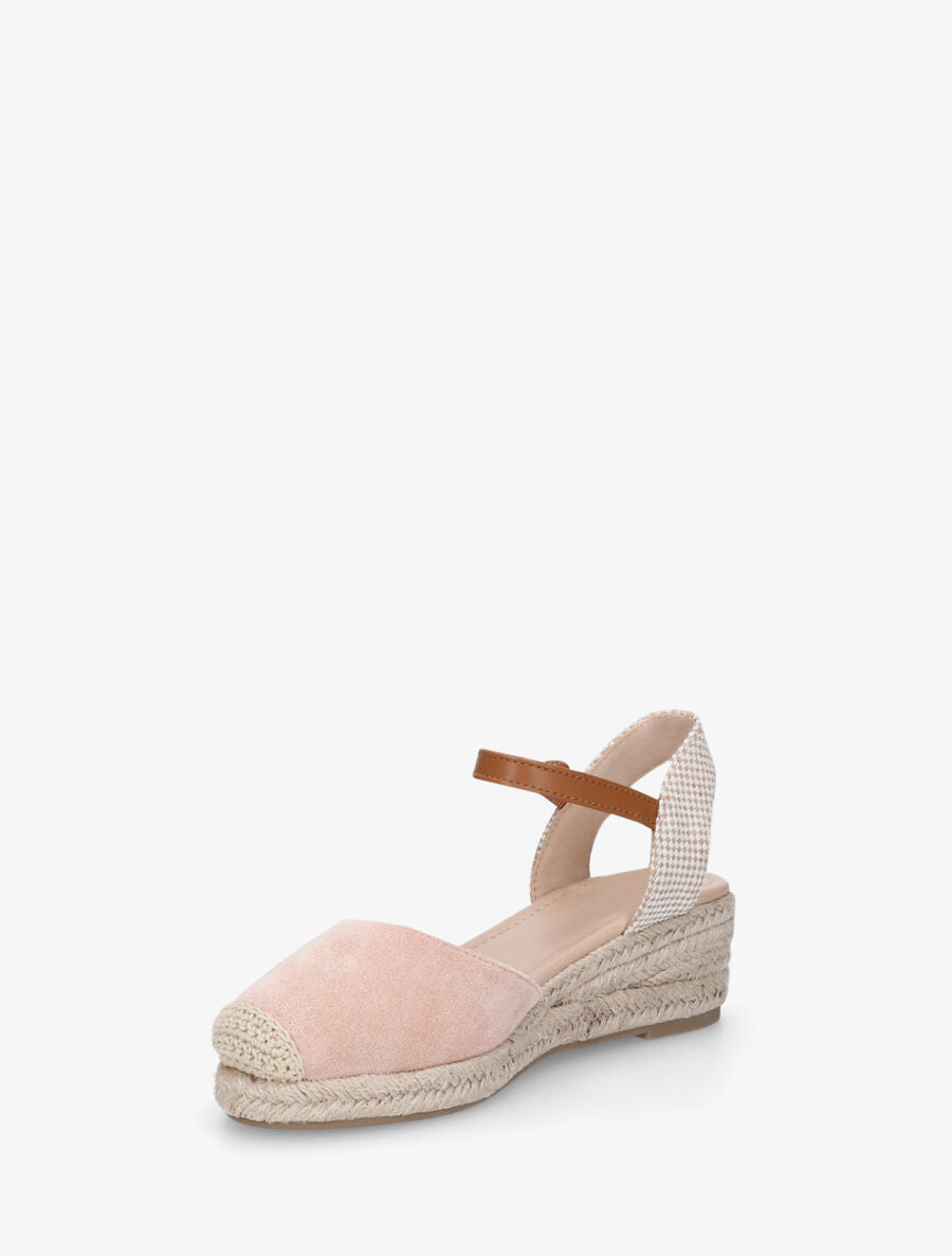 Sandales unies à contrefort à motif damier - Rose - 3