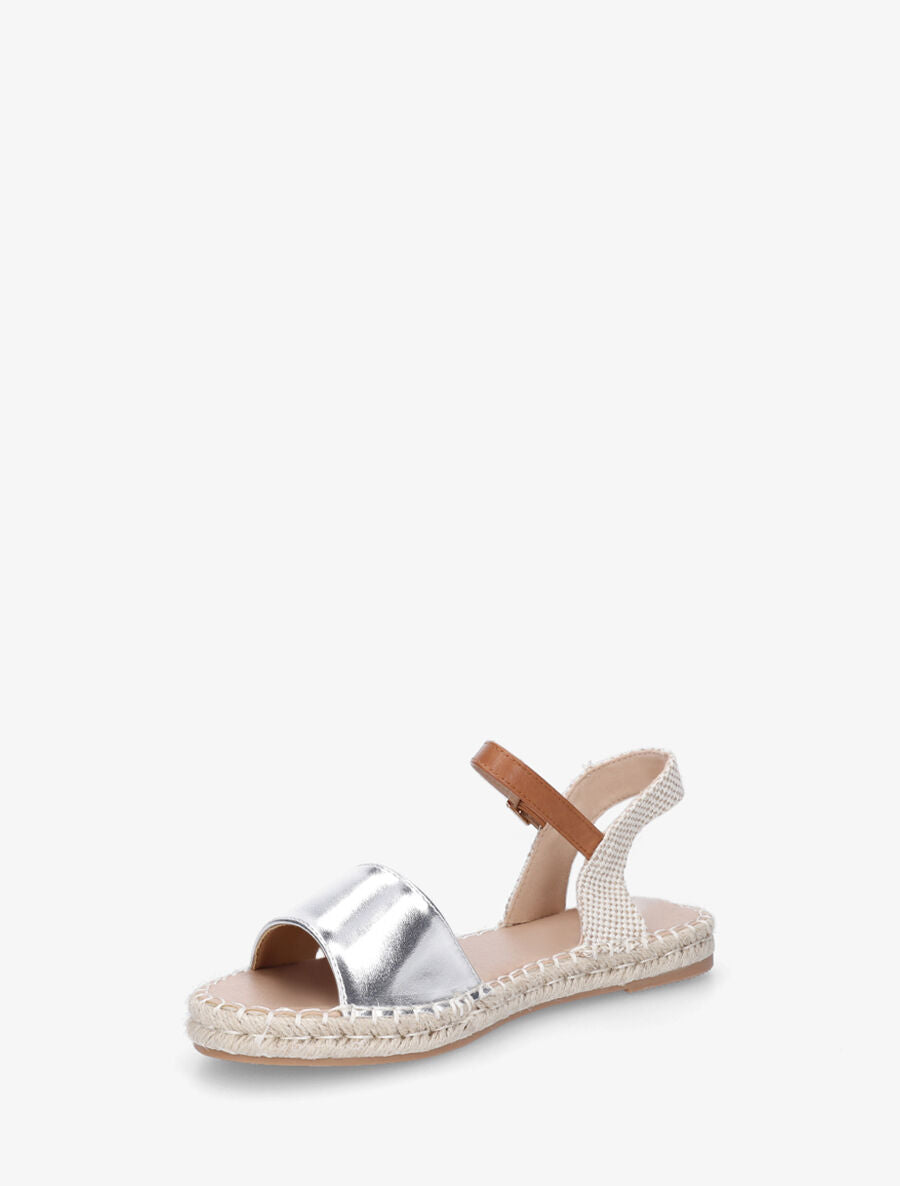 Nu-pieds basiques style espadrille - Argent - 3