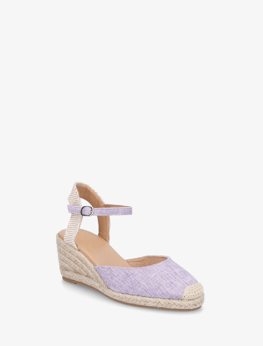 Espadrilles mi-hautes en tissu - Lilas - 2