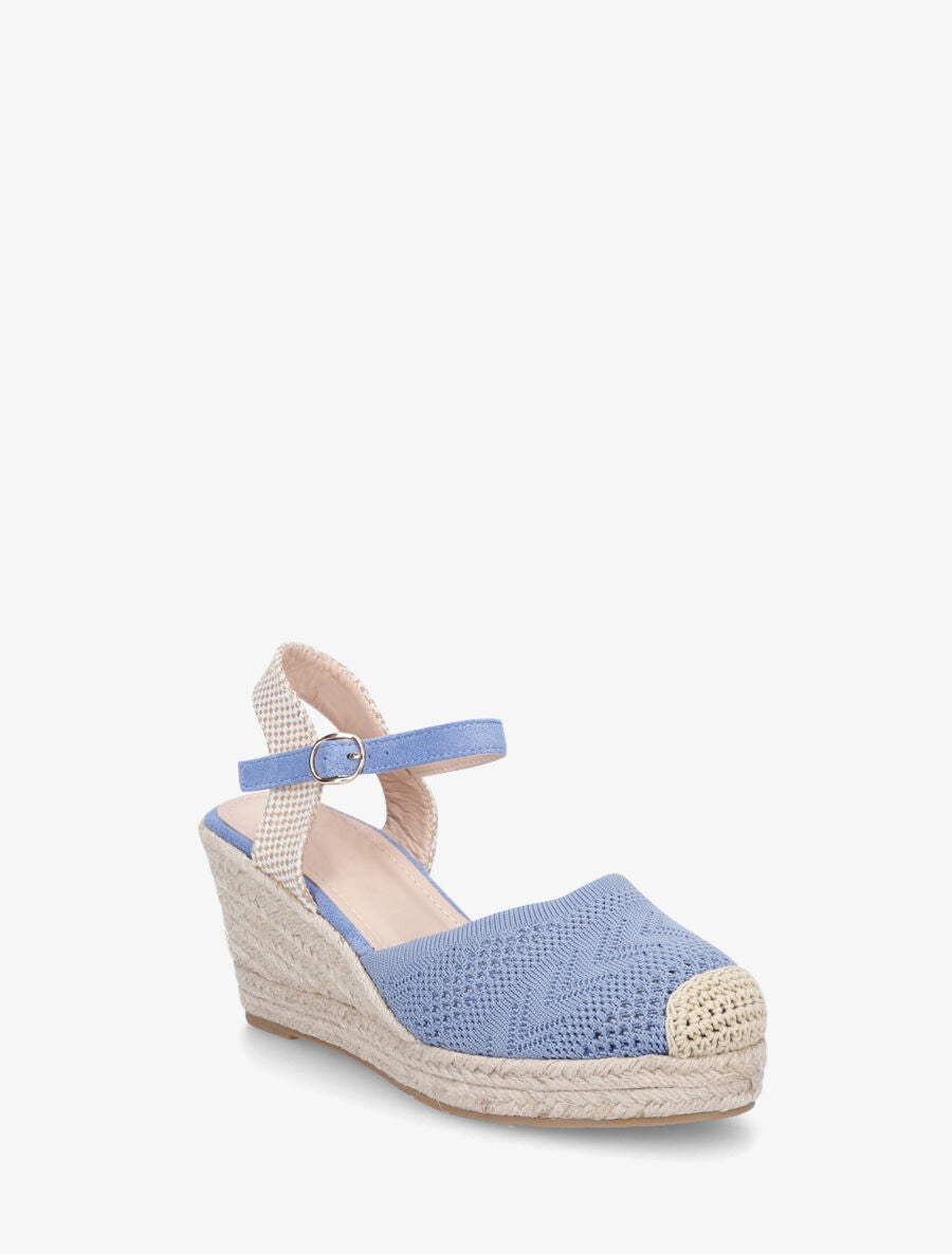 Espadrilles hautes en maille - Bleu - 2