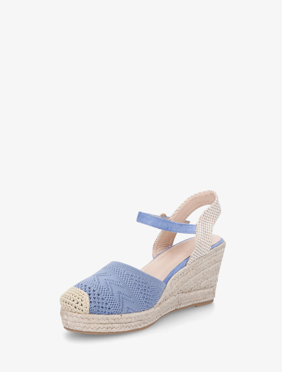 Espadrilles hautes en maille - Bleu - 3